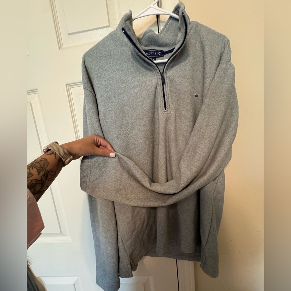 Crown & Ivy Men's Gray Zip-Up Sweater - Picture 5 of 6